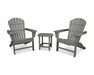 Polywood Polywood South Beach Adirondack 3-Piece Set Slate Grey Adirondack Chair PWS175-1-GY 190609038617