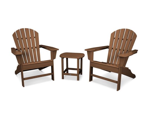 Polywood Polywood South Beach Adirondack 3-Piece Set Teak Adirondack Chair PWS175-1-TE 190609038563