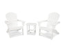 Polywood Polywood South Beach Adirondack 3-Piece Set White Adirondack Chair PWS175-1-WH 845748070874