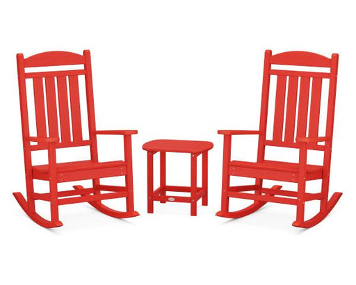 Polywood Polywood Sunset Red Presidential Rocker 3-Piece Set Sunset Red Rocking Chair PWS166-1-SR 190609007064