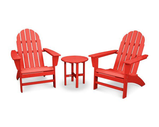 Polywood Polywood Sunset Red Vineyard 3-Piece Adirondack Set Sunset Red Adirondack Chair PWS399-1-SR 190609058189