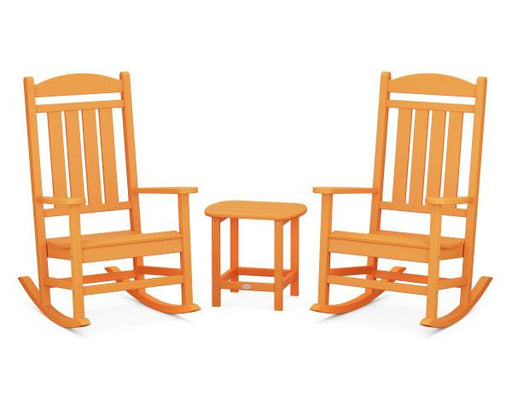 Polywood Polywood Tangerine Presidential Rocker 3-Piece Set Tangerine Rocking Chair PWS166-1-TA 190609038495