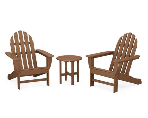 Polywood Polywood Teak Classic Adirondack 3-Piece Set Teak Adirondack Chair PWS417-1-TE 190609071324