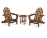 Polywood Polywood Teak Classic Folding Adirondack 3-Piece Set Teak Adirondack Chair PWS214-1-TE 190609068911