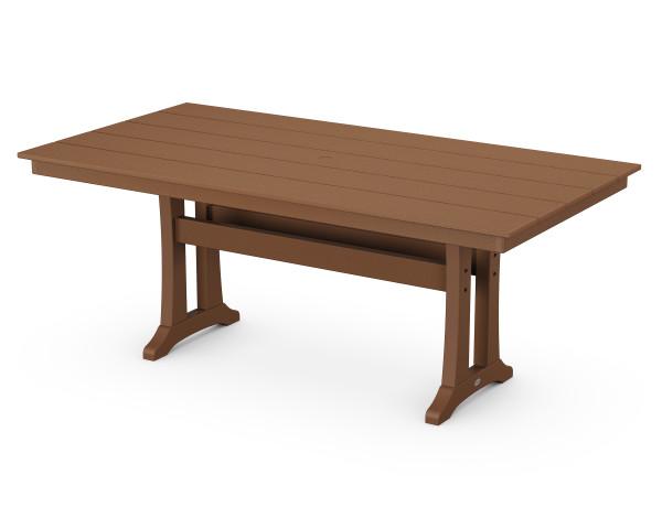 Polywood Polywood Teak Farmhouse Trestle 37" x 72" Dining Table Teak Dining Table PL83-T1L1TE 190609013546