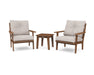 Polywood Polywood Teak Lakeside 3-Piece Deep Seating Chair Set Teak Seating Sets PWS518-2-TE145999 190609143922