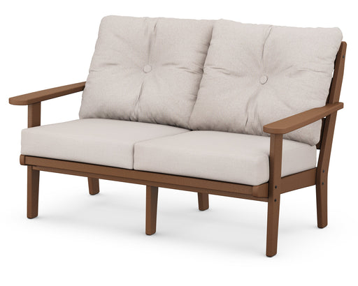 Polywood Polywood Teak Lakeside Deep Seating Loveseat Teak / Dune Burlap Loveseat 4412-TE145999 190609136955