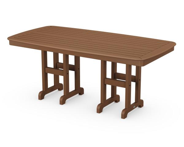 Polywood Polywood Teak Nautical 37" x 72" Dining Table Teak Dining Table NCT3772TE 845748042406