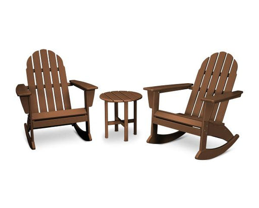 Polywood Polywood Teak Vineyard 3-Piece Adirondack Rocking Chair Set Teak Rocking Chair PWS408-1-TE 190609064494