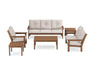 Polywood Polywood Teak Vineyard 6-Piece Deep Seating Set Teak / Dune Burlap Seating Sets PWS316-2-TE145999 190609171383