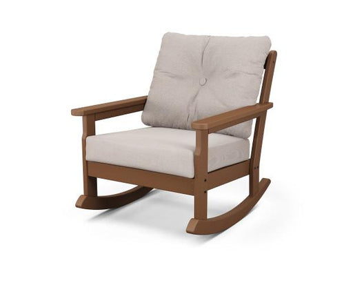 Polywood Polywood Teak Vineyard Deep Seating Rocking Chair Teak / Dune Burlap Rocking Chair GNR23TE-145999 190609172274