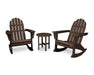 Polywood Polywood Vineyard 3-Piece Adirondack Rocking Chair Set Mahogany Rocking Chair PWS408-1-MA 190609064449