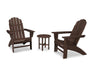 Polywood Polywood Vineyard 3-Piece Curveback Adirondack Set Mahogany Adirondack Chair PWS418-1-MA 190609071393