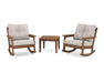 Polywood Polywood Vineyard 3-Piece Deep Seating Rocker Set Teak / Dune Burlap Rocking Chair PWS396-2-TE145999 190609171826