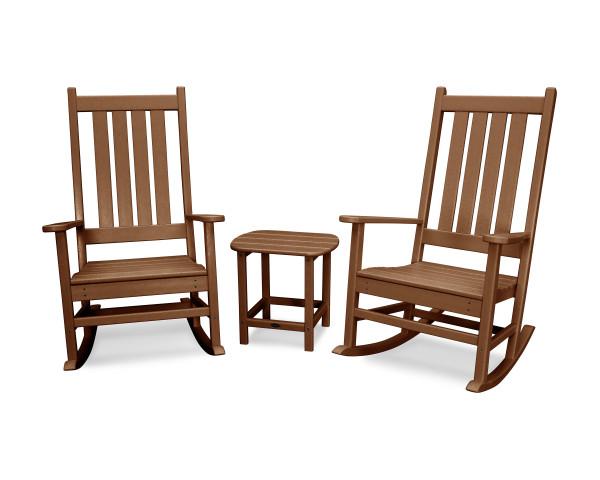 Polywood Polywood Vineyard 3-Piece Rocking Set Teak Rocking Chair PWS355-1-TE 190609058417