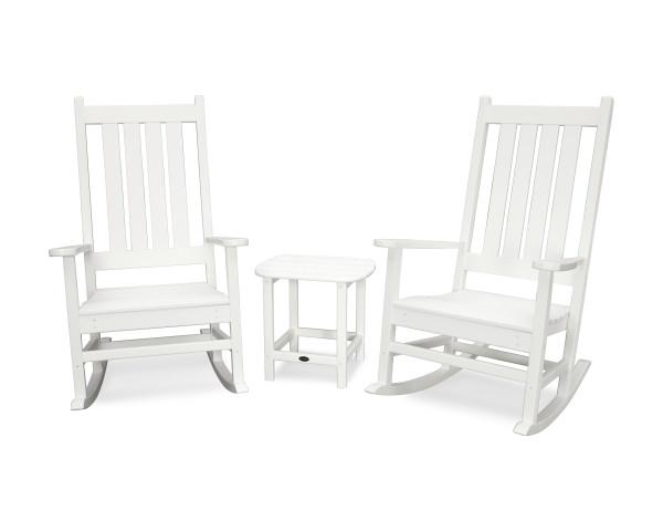 Polywood Polywood Vineyard 3-Piece Rocking Set White Rocking Chair PWS355-1-WH 190609053771