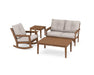 Polywood Polywood Vineyard 4-Piece Deep Seating Rocker Set Teak / Dune Burlap Rocking Chair PWS397-2-TE145999 190609171888