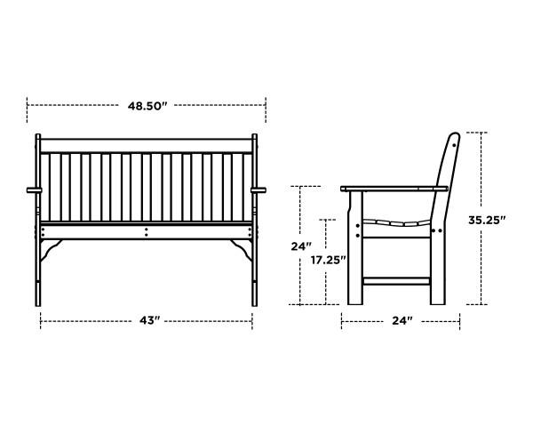 Polywood Polywood Vineyard 48" Bench Bench