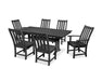 Polywood Polywood Vineyard 7-Piece Farmhouse Trestle Dining Set Black Dining Sets PWS340-1-BL 190609054303