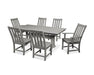 Polywood Polywood Vineyard 7-Piece Farmhouse Trestle Dining Set Slate Grey Dining Sets PWS340-1-GY 190609054327