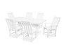 Polywood Polywood Vineyard 7-Piece Farmhouse Trestle Dining Set White Dining Sets PWS340-1-WH 190609054358