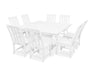 Polywood Polywood Vineyard 9-Piece Farmhouse Trestle Dining Set White Dining Sets PWS342-1-WH 190609082450