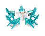 Polywood Polywood Vineyard Adirondack 6-Piece Chat Set with Fire Pit Table Aruba Adirondack Chair PWS415-1-10360 190609066535