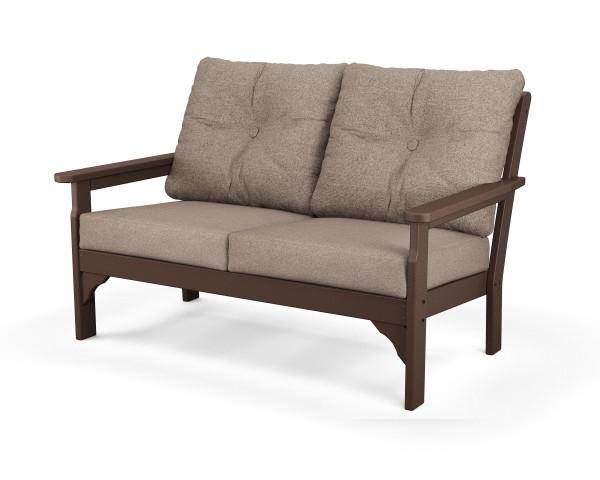 Polywood Polywood Vineyard Deep Seating Settee Mahogany / Spiced Burlap Seating Sets GN46MA-146010 190609138577