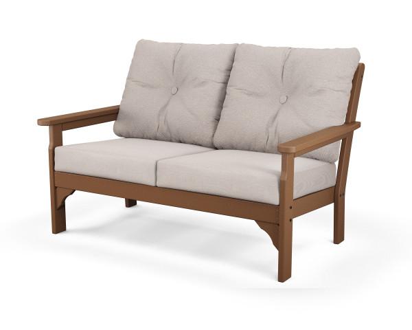 Polywood Polywood Vineyard Deep Seating Settee Teak / Dune Burlap Seating Sets GN46TE-145999 190609138591