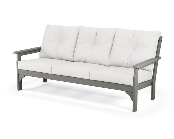 Polywood Polywood Vineyard Deep Seating Sofa Slate Grey / Natural Linen Sofa GN69GY-152939 190609138829