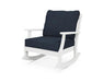 Polywood Polywood White Braxton Deep Seating Rocking Chair White / Marine Indigo Rocking Chair 4501R-WH145991 190609134968