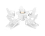 Polywood Polywood White Classic Folding Adirondack 6-Piece Conversation Set with Fire Pit Table White Conversation Table PWS414-1-WH 190609066528