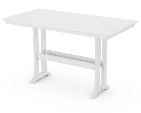 Polywood Polywood White Farmhouse Trestle 37" x 72" Bar Table White Bar Table PLB83-T1L1WH 190609036590