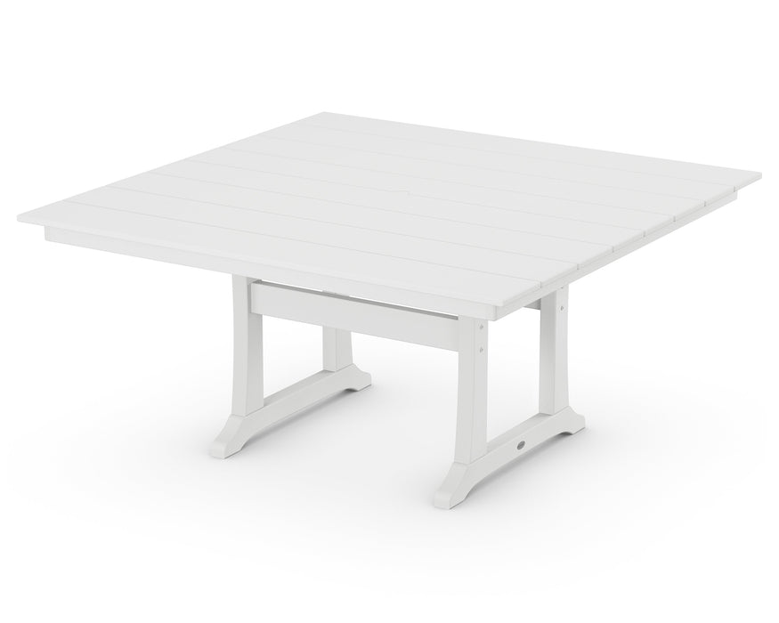 Polywood Polywood White Farmhouse Trestle 59" Dining Table White Dining Table