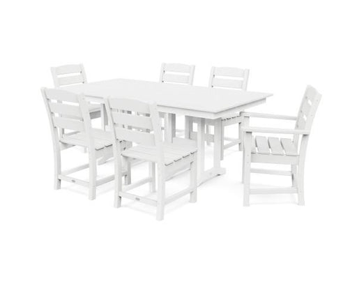 Polywood Polywood White Lakeside 7-Piece Farmhouse Dining Set White Dining Sets PWS516-1-WH 190609143700