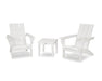 Polywood Polywood White Modern Adirondack 3-Piece Set White Adirondack Chair PWS502-1-WH 190609133503