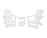 Polywood Polywood White Nautical 3-Piece Adirondack Set White Adirondack Chair PWS498-1-WH 190609128882