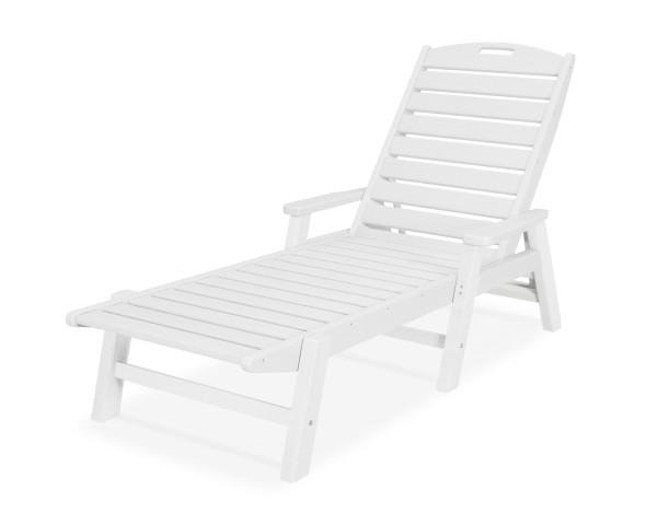 Polywood Polywood White Nautical Chaise with Arms White Chaise Lounger NCC2280WH 845748001779