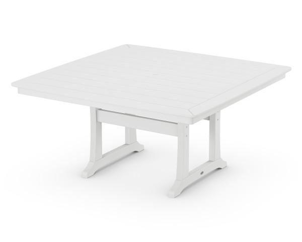 Polywood Polywood White Nautical Trestle 59" Dining Table White Dining Table PL85-T2L1WH 190609016899