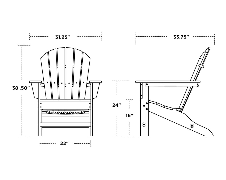 Polywood Polywood White South Beach Adirondack White Adirondack Chair SBA15WH 845748009768