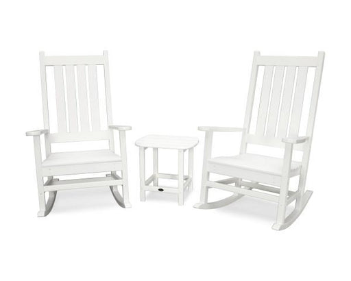 Polywood Polywood White Vineyard 3-Piece Rocking Set White Rocking Chair PWS355-1-WH 190609053771