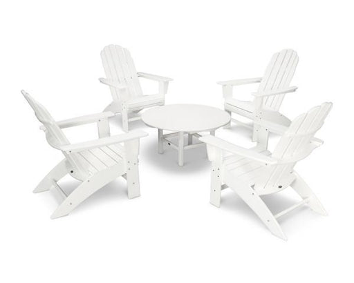 Polywood Polywood White Vineyard 5-Piece Oversized Adirondack Set White Adirondack Chair PWS400-1-WH 190609058332