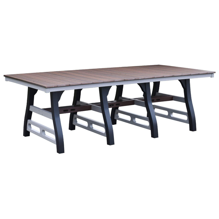 Wildridge David Lewis 94 Manhattan Forge Dining Table Weatherwood on Tudor Brown Dining Table LCC-891-WWB