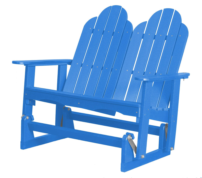 Wildridge Wildridge Classic 4 ft. Recycled Plastic Adirondack Glider Blue Outdoor Glider LCC-208-BL