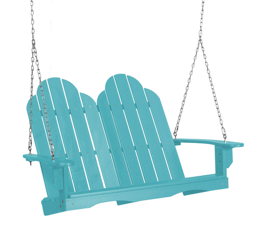 Wildridge Wildridge Classic 4 ft. Recycled Plastic Adirondack Porch Swing Aruba Blue Porch Swing LCC-204-AB