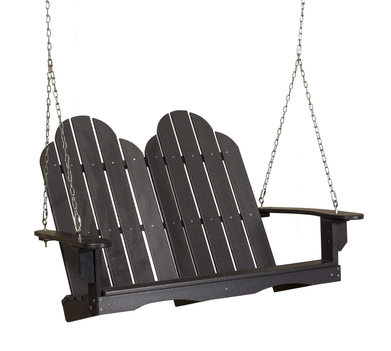 Wildridge Wildridge Classic 4 ft. Recycled Plastic Adirondack Porch Swing Black Porch Swing LCC-204-B