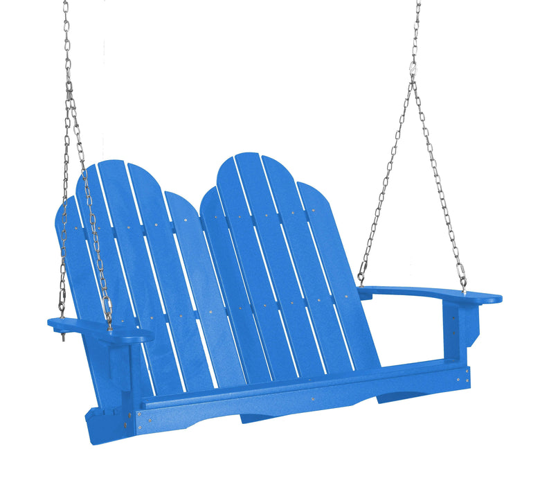 Wildridge Wildridge Classic 4 ft. Recycled Plastic Adirondack Porch Swing Blue Porch Swing LCC-204-BL