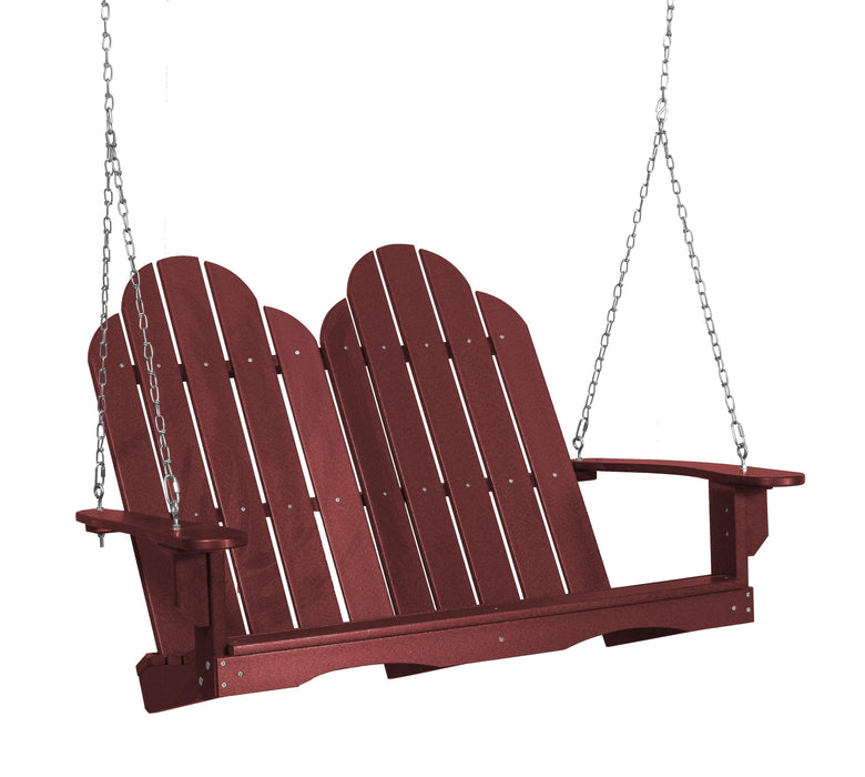 Wildridge Wildridge Classic 4 ft. Recycled Plastic Adirondack Porch Swing Cherry Wood Porch Swing LCC-204-C