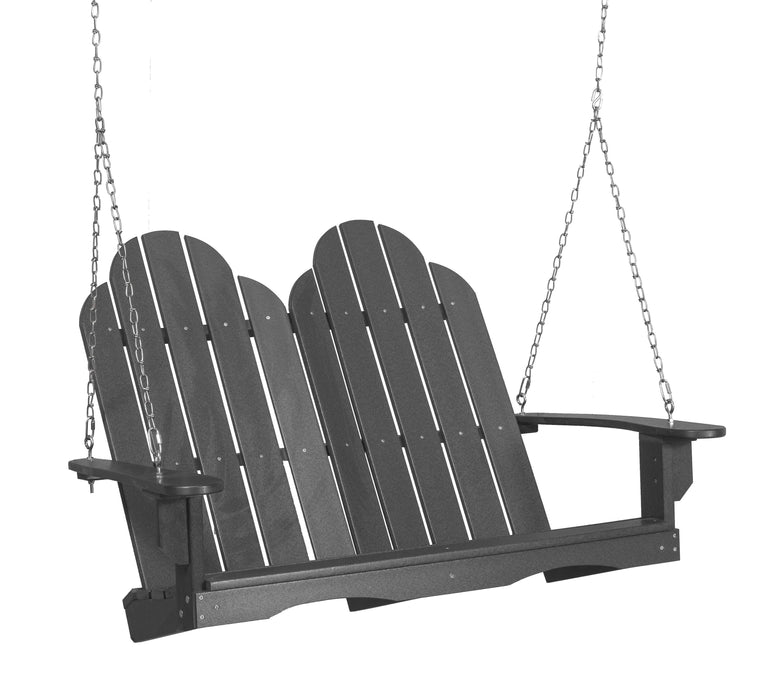 Wildridge Wildridge Classic 4 ft. Recycled Plastic Adirondack Porch Swing Dark Gray Porch Swing LCC-204-DG