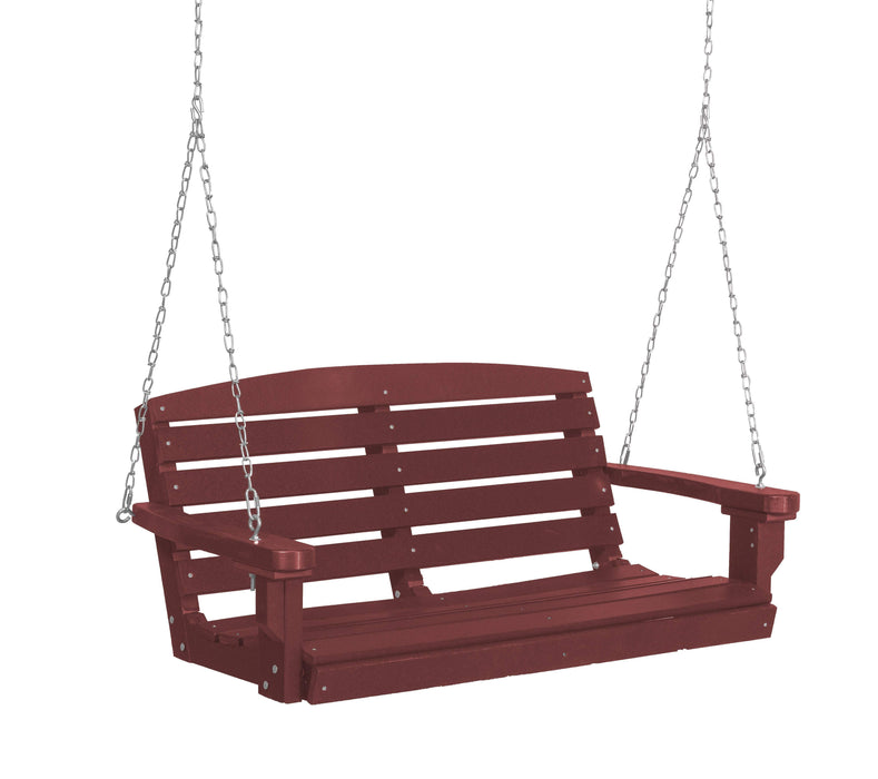 Wildridge Wildridge Classic 4 ft. Recycled Plastic Classic Porch Swing Cherry Poly Porch Swing LCC-202-C